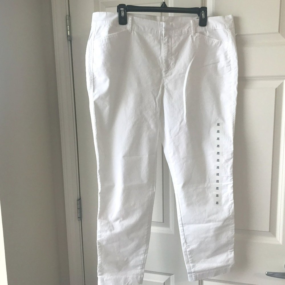 Old Navy White Pixie Pants 16 100% Cotton